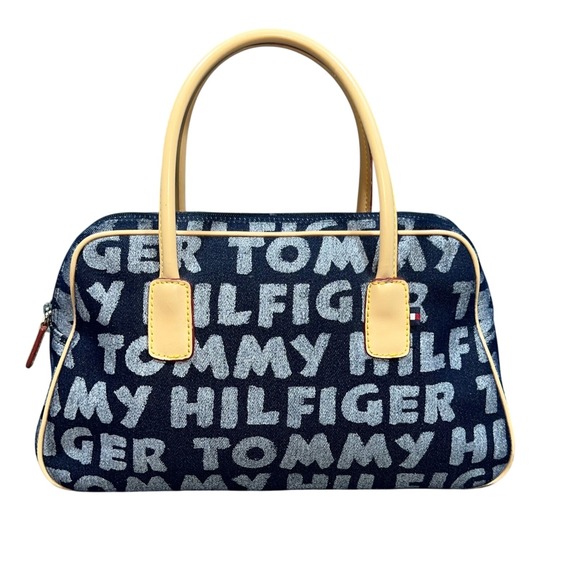 Tommy Hilfiger‎ Y2K Denim Mini Bag Purse Top Handle Satchel - Picture 1 of 8